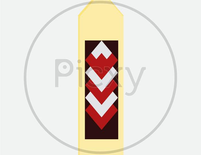 Yellow Color Cricket Bat Vector Graphic Design Having In Red Color Ball.