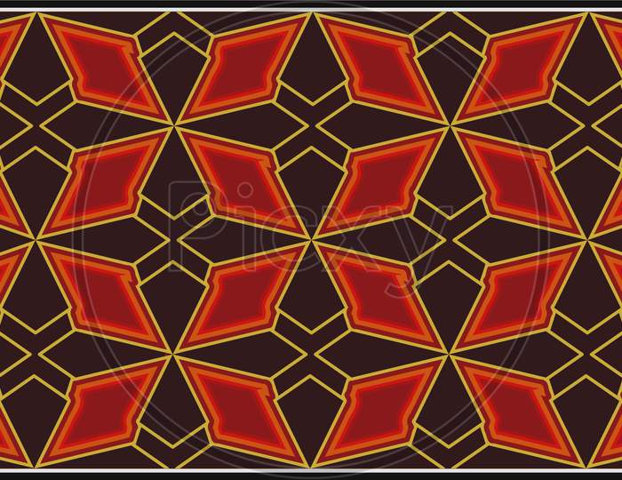Triangle Stripes, Yellow And Red Color, Abstract Wallpaper Having In Black Background.