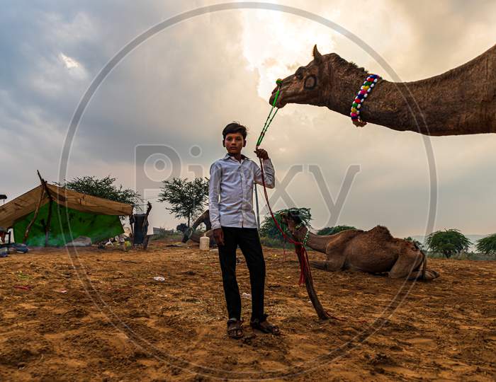 Portrait Of A Rajasthani Boy,Faces Of Rajasthan,Pushkar Camel Festival.