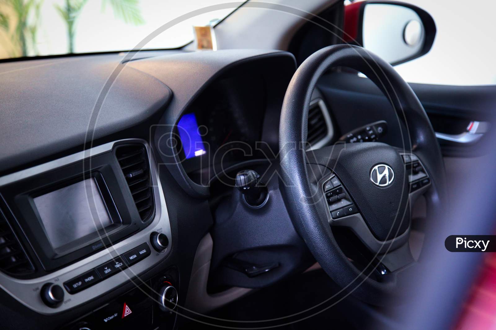 Hyundai Verna interior from close-up