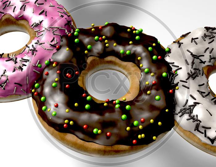 Donuts Isolated On White Background
