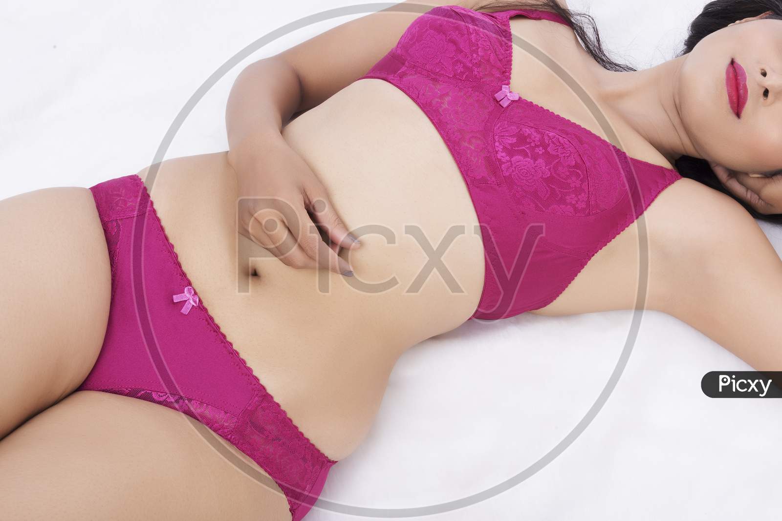 Image of Indian Young woman wearing lingerie-ZU361413-Picxy