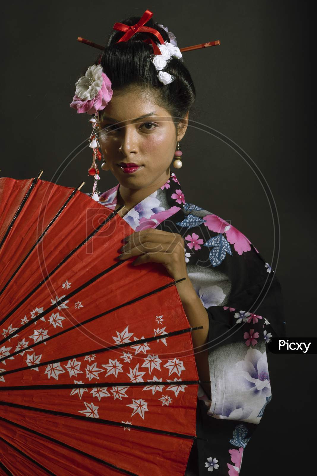 Young Japanese woman wearing Kimono