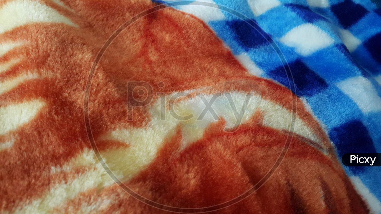 Closeup Macro View Of Colorful Soft Blanket