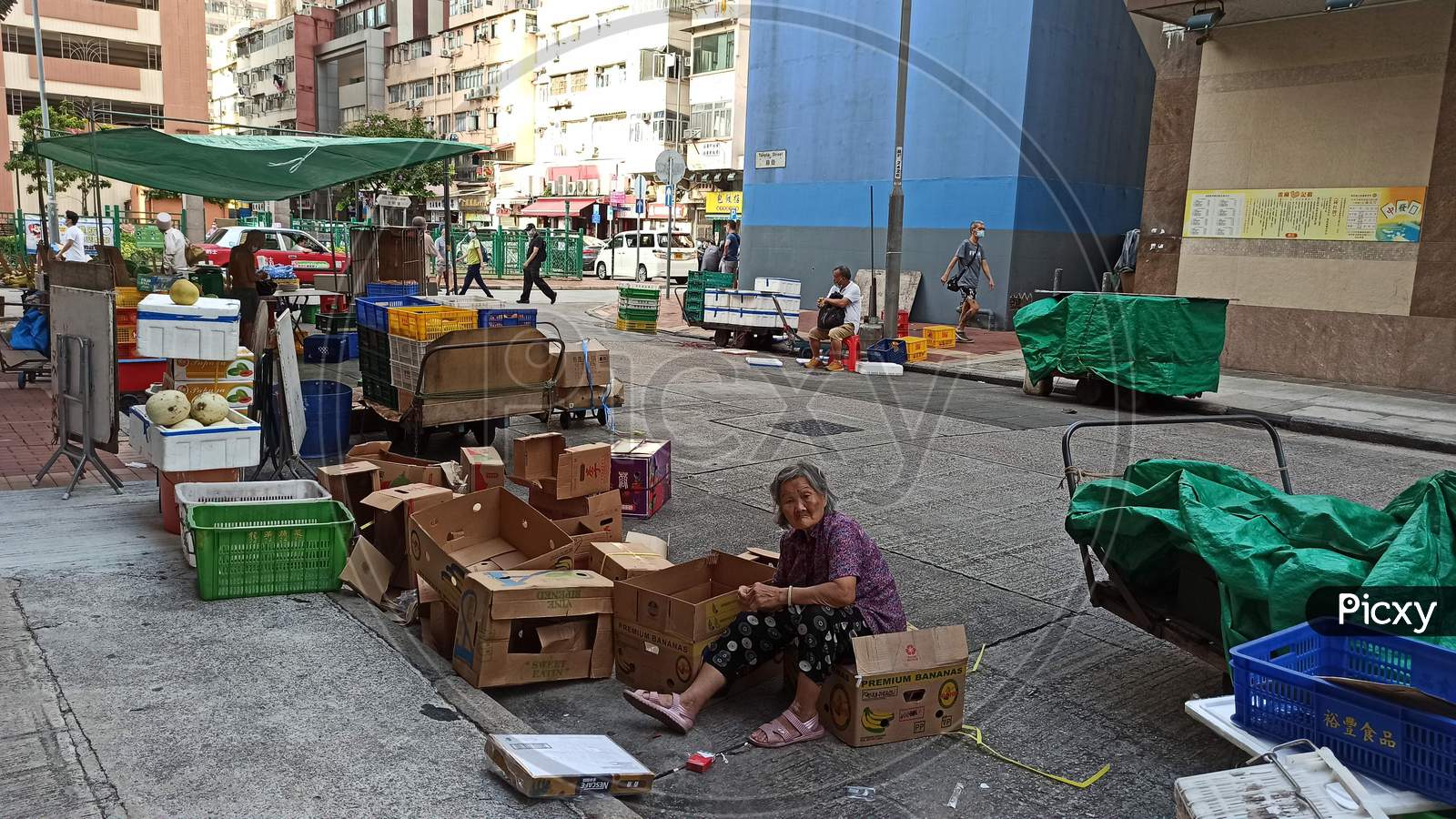 Cardboard collector, hongkong
