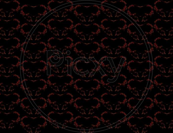 Red Design Pattern On Black Background .Abstract Wallpaper. Black Wallpaper.