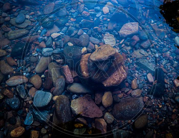 Clear water and stones