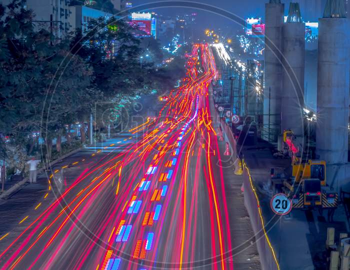 long exposure photography this highway