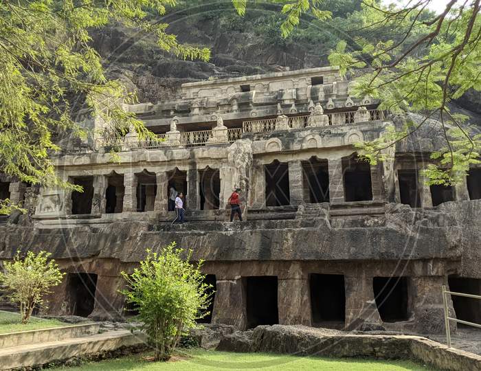 Undavalli caves near vijayawada in india