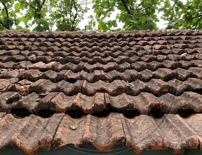 Mangalore tile roof, old building, satara, maharashtra, India