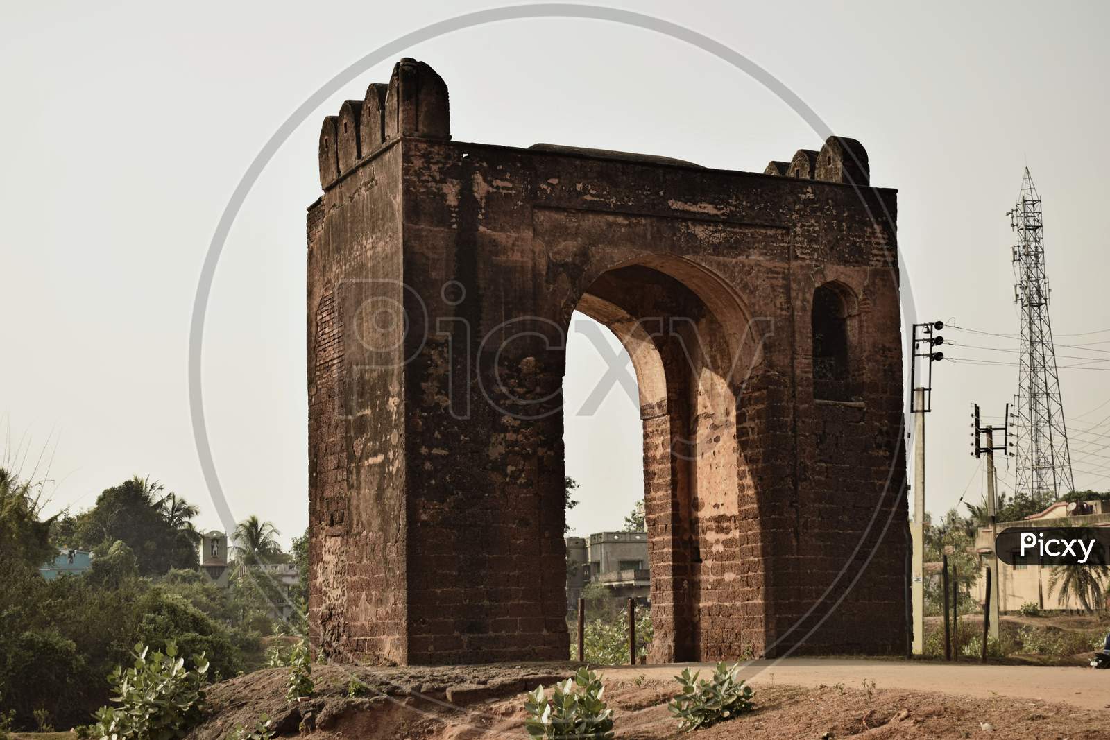 Ancient "Chota Patthar Darwaja" or "small fortress gate" at Bishnupur