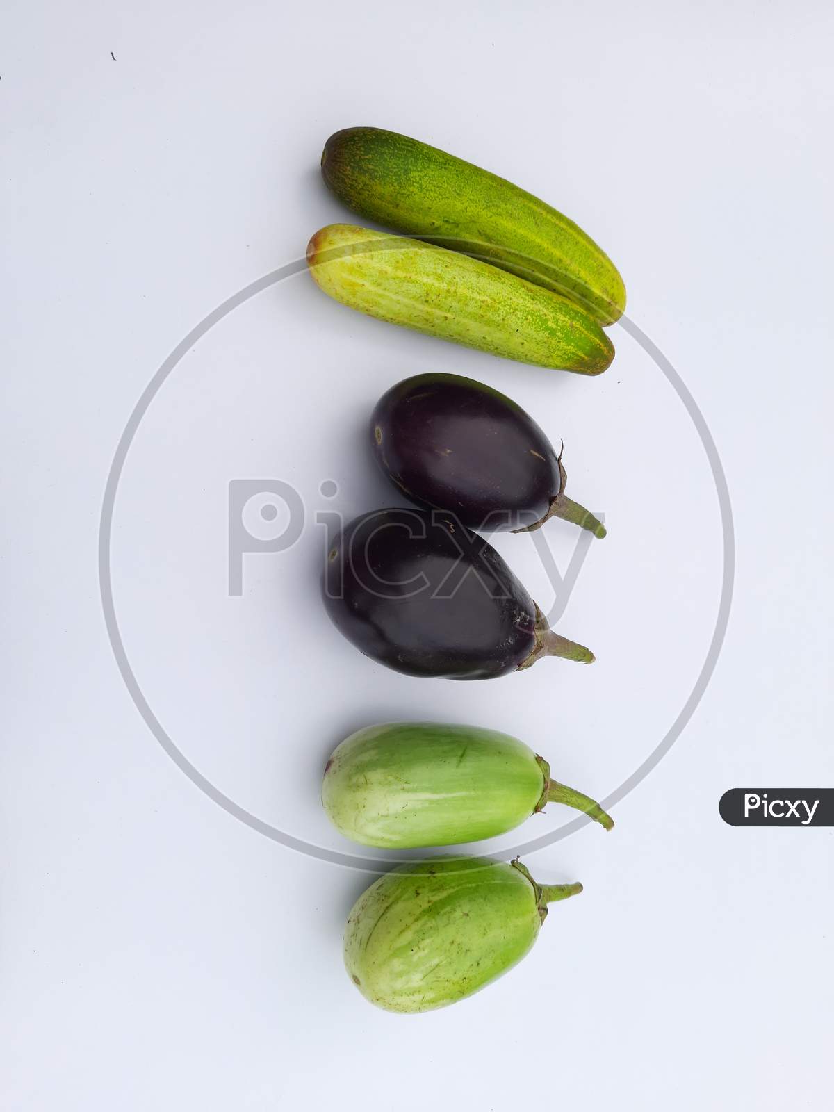 Black and Green Eggplant image in white Background, Different types Eggplant Vegetable image, Background Blur