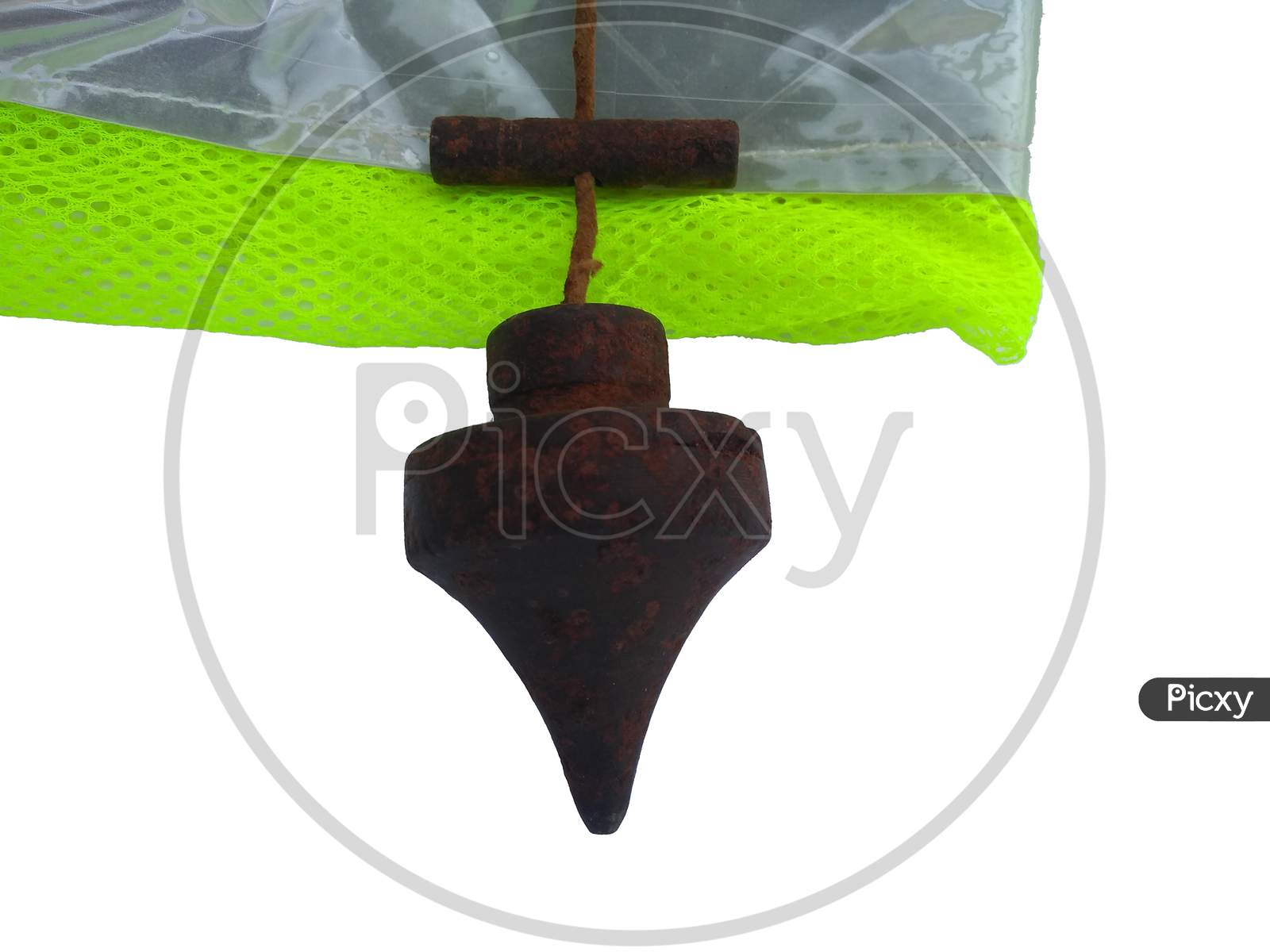 The Constructions Tool Plumb Bob Isolated On White Background With Shiny Jacket.
