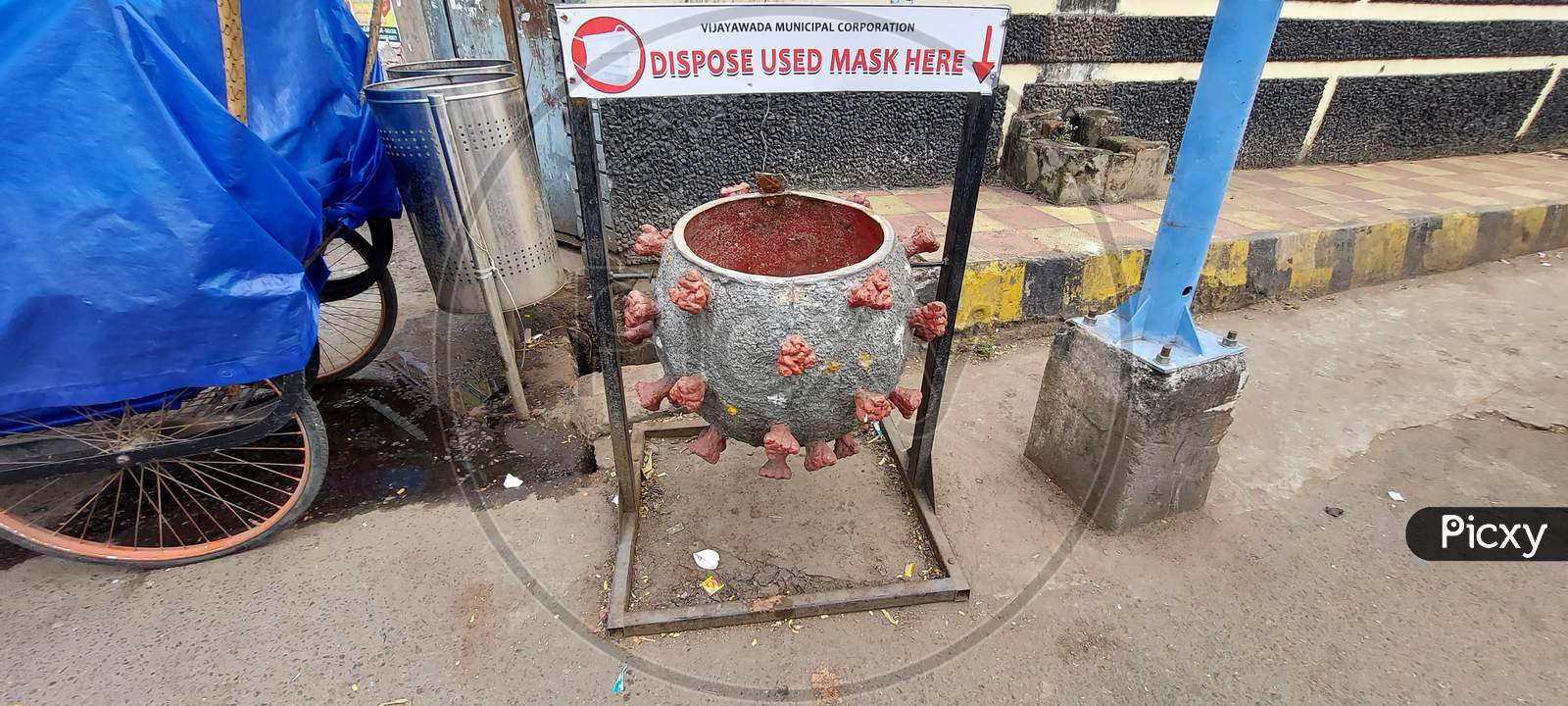 Corona dust bin in vijayawada, 21 nov 2020
