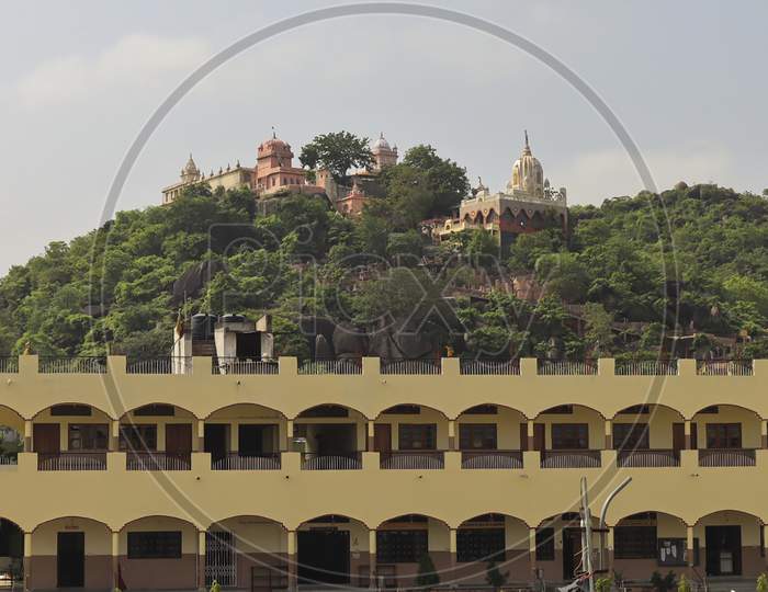 View of old Pisanhari ki Madhiya Digamber Jain temple at jabalpur