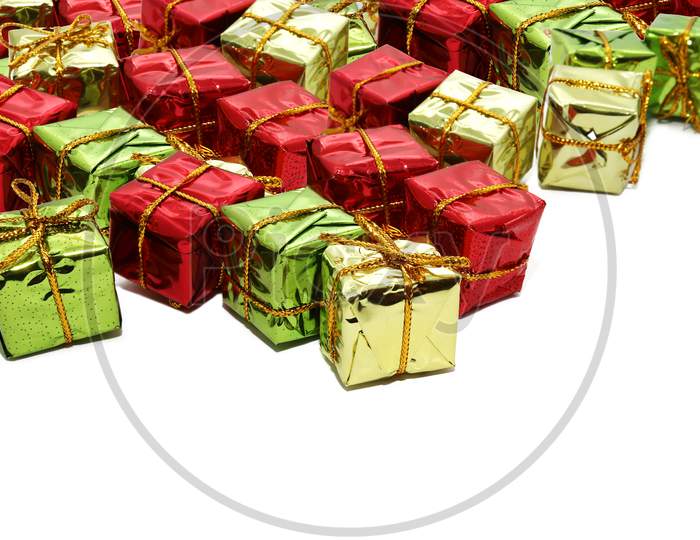 Colorful Gift Boxes On White Background