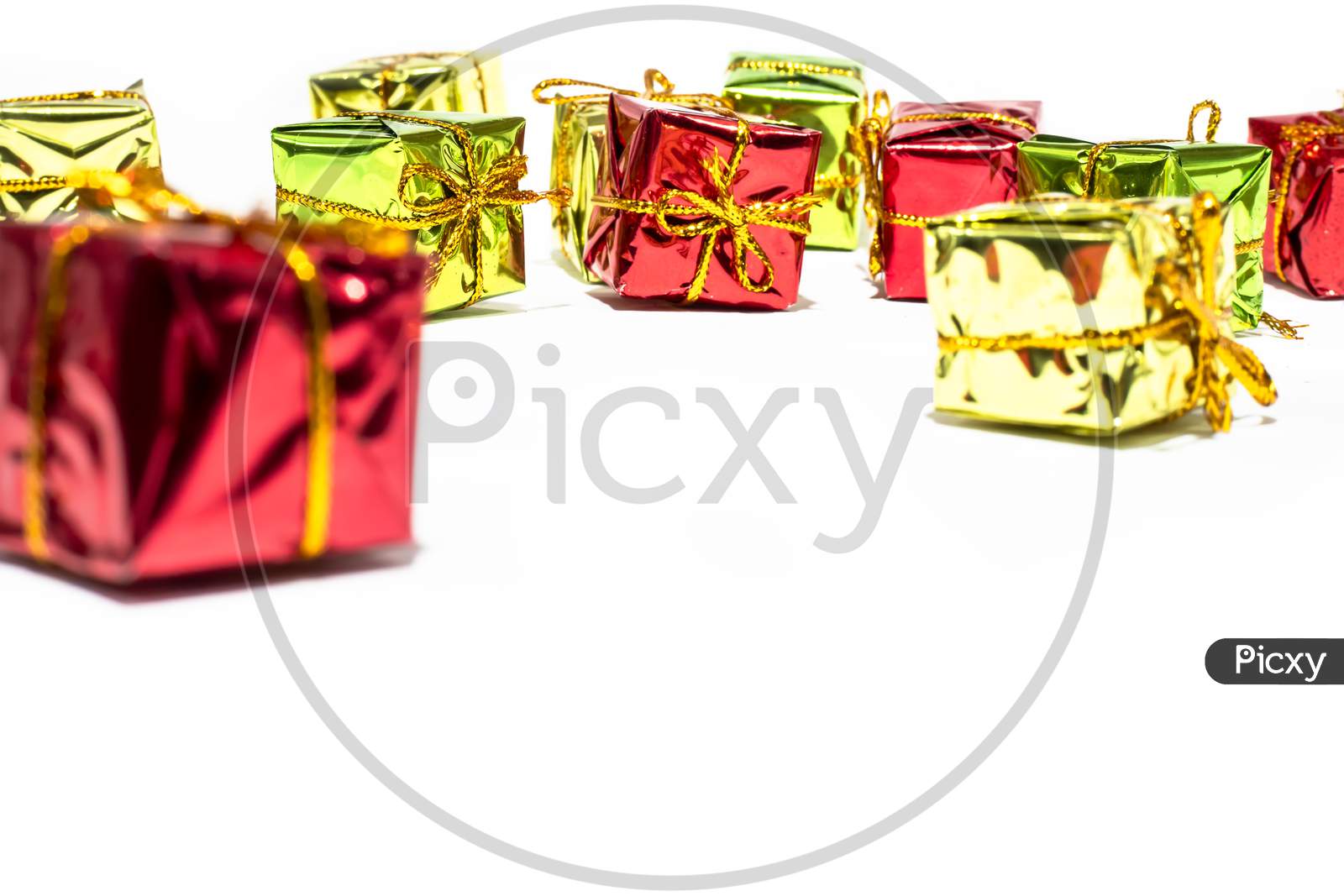 Christmas Gift Boxes On White Background
