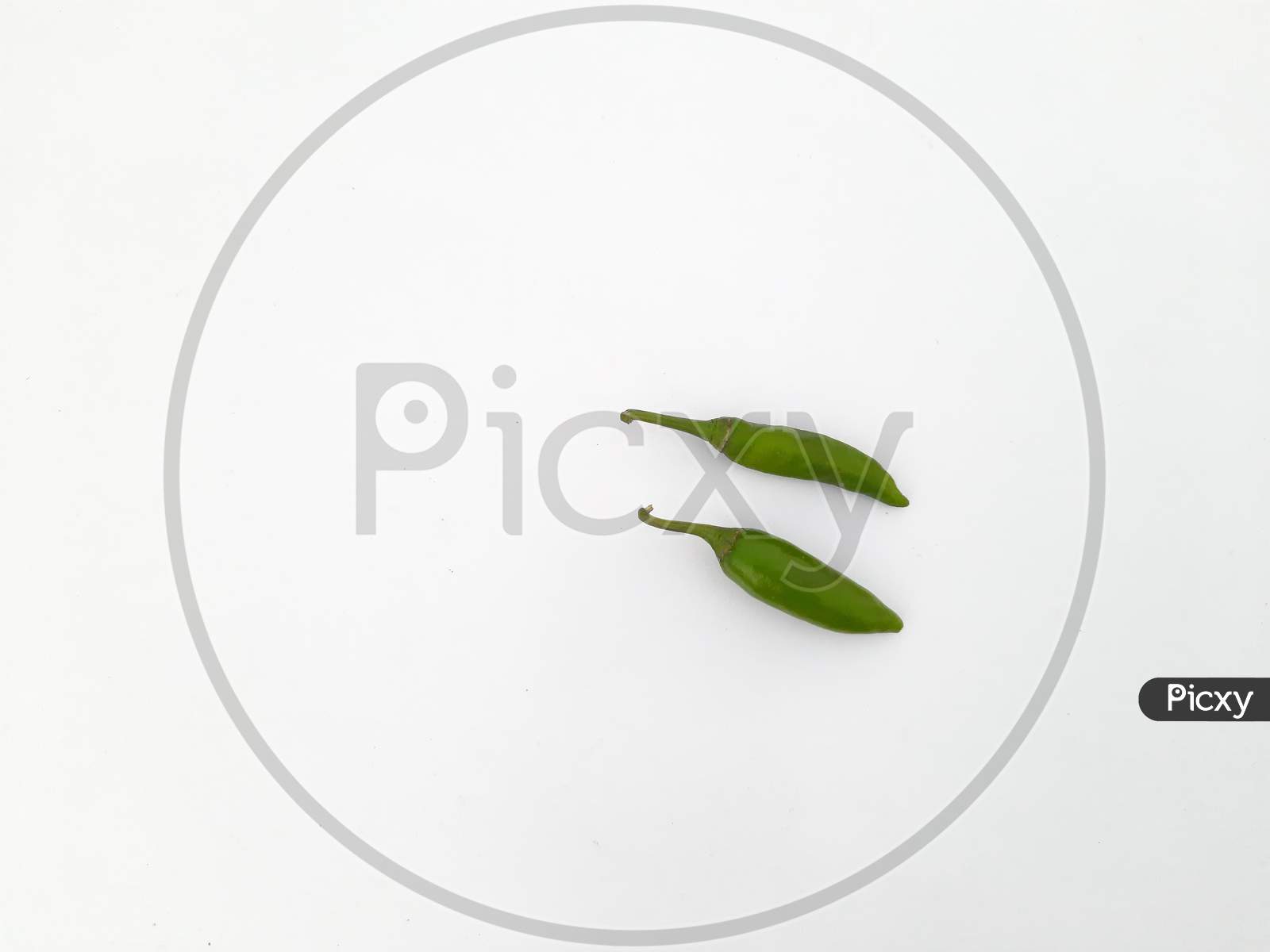 Two Chilies image in white Background, Chilie image, Selective Focus