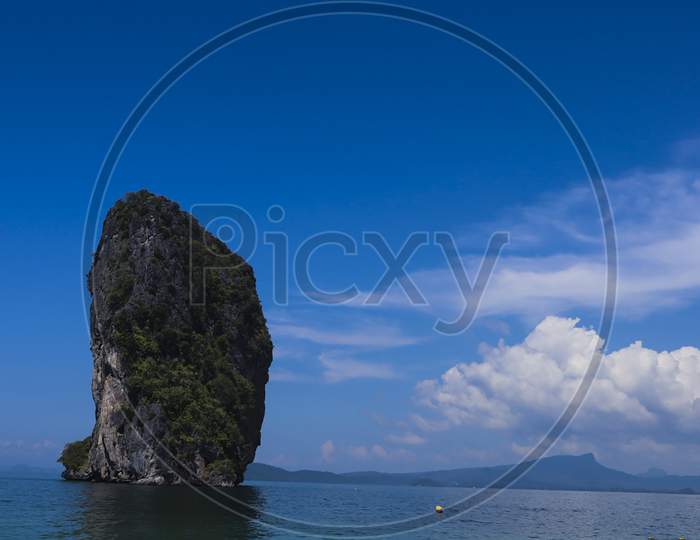 Beautiful landscape view of Sea,Rock and clouds
