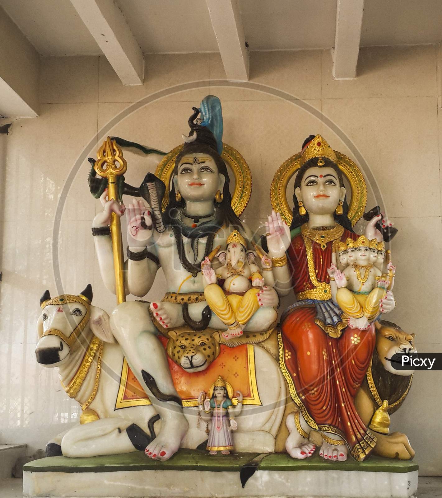Hindu God shiv family at Dwarka temple