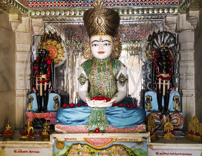 Portrait view of Jain God at Palitana