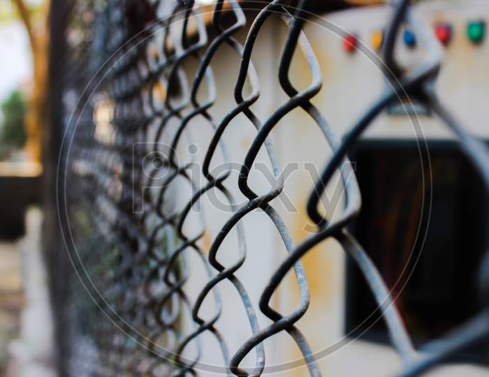 A Picture Of Steel Net With Selective Focus