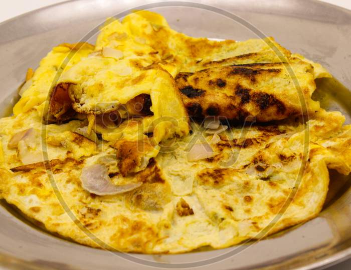 A Picture Of Omelette With Selective Focus