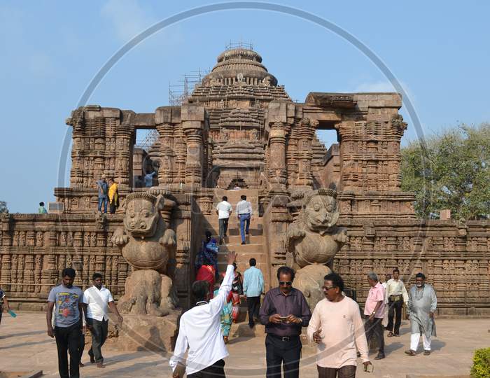 Crowd of Tourists at the Konark Sun Temple, Konark, Odisha