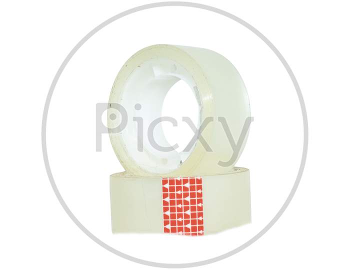 Roll Of Scotch Tape Isolated On White