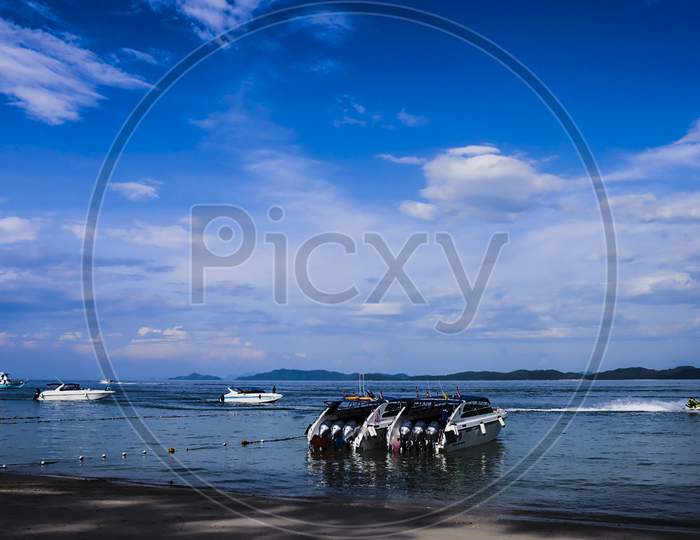 speed Boats at Beach in Thailand