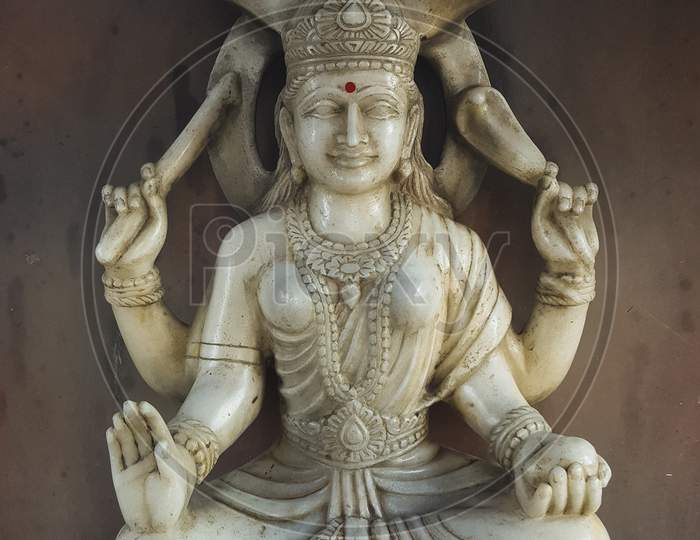 marble statue of Hindu God at Dwarka