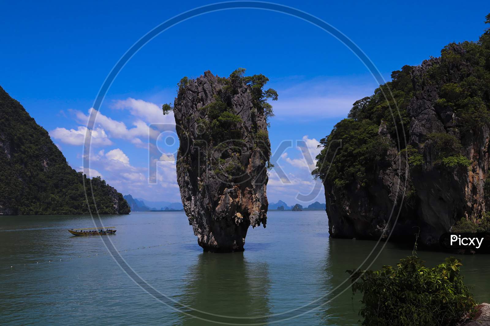 Beautiful View of Rock, sea and Clouds at James bond island