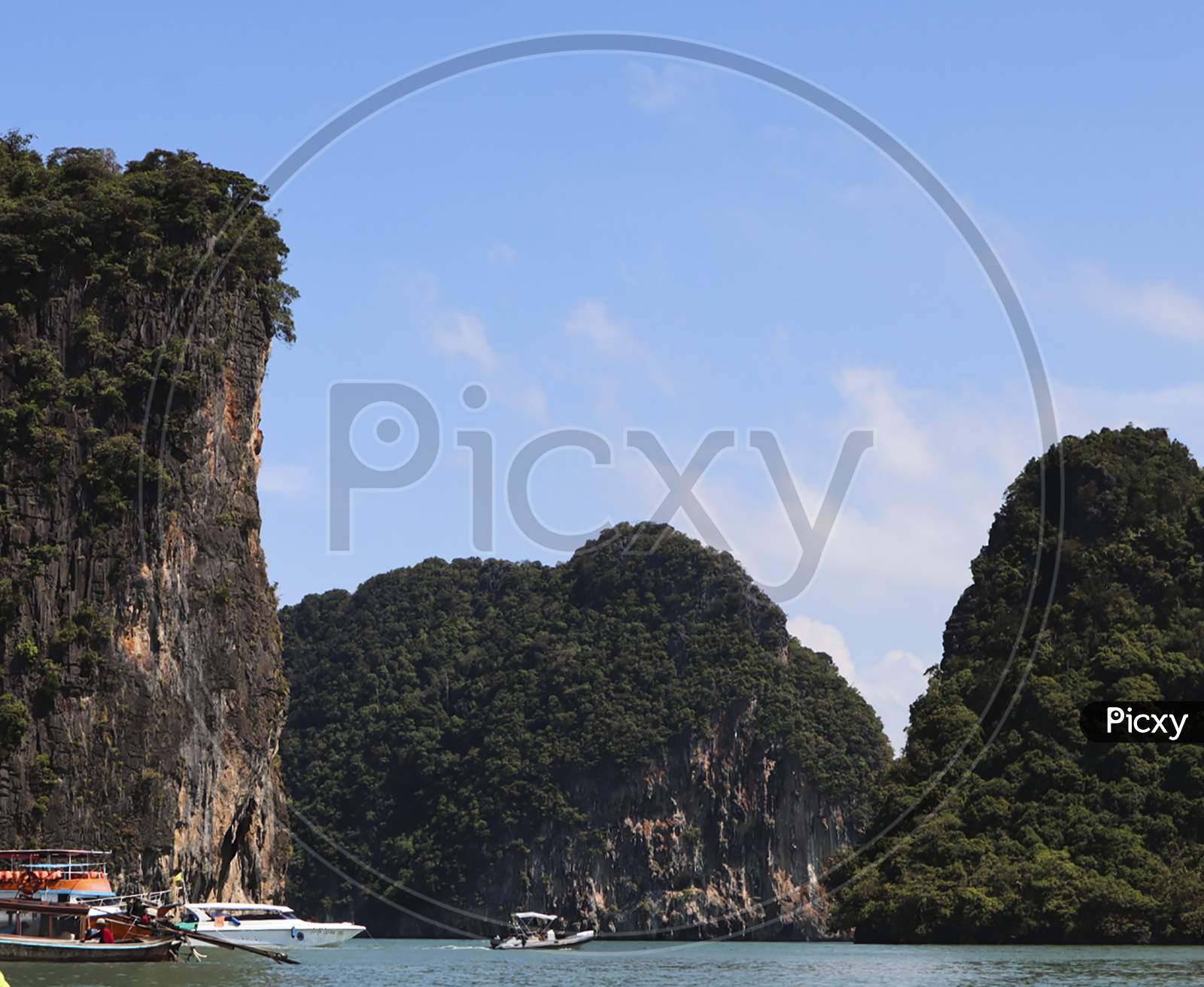Beautiful View of Rock, sea and Clouds at James bond island