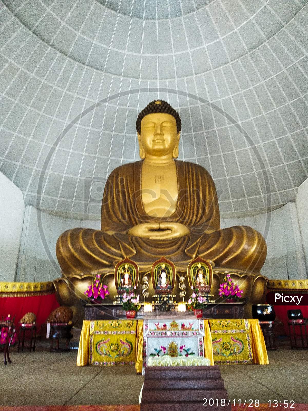 Big Beautiful Buddha statue at Buddhist monastery