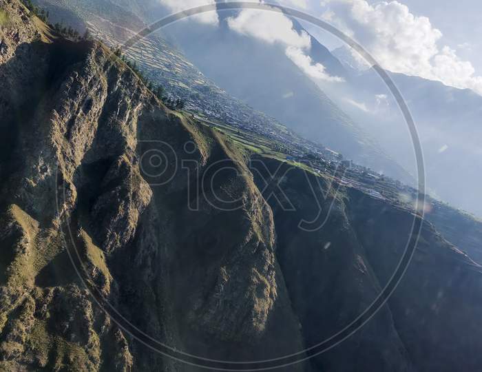 aerial view of Beautiful scenic mansarovar