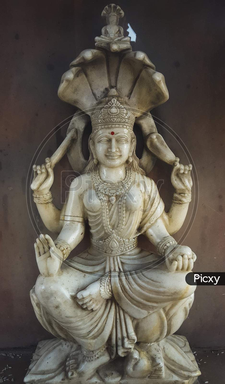 marble statue of Hindu God at Dwarka