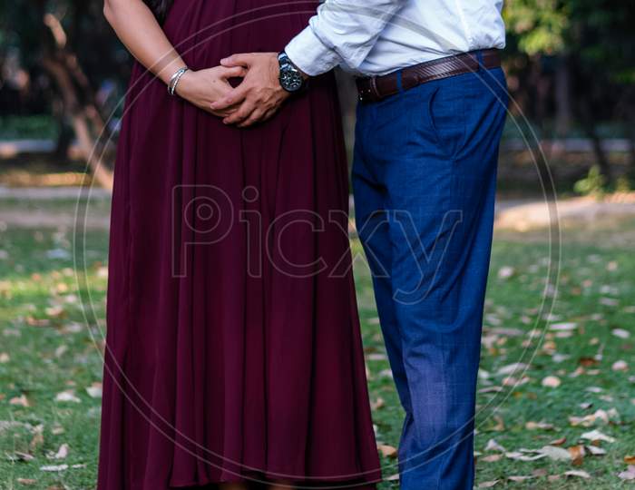 Indian pregnant lady with husband