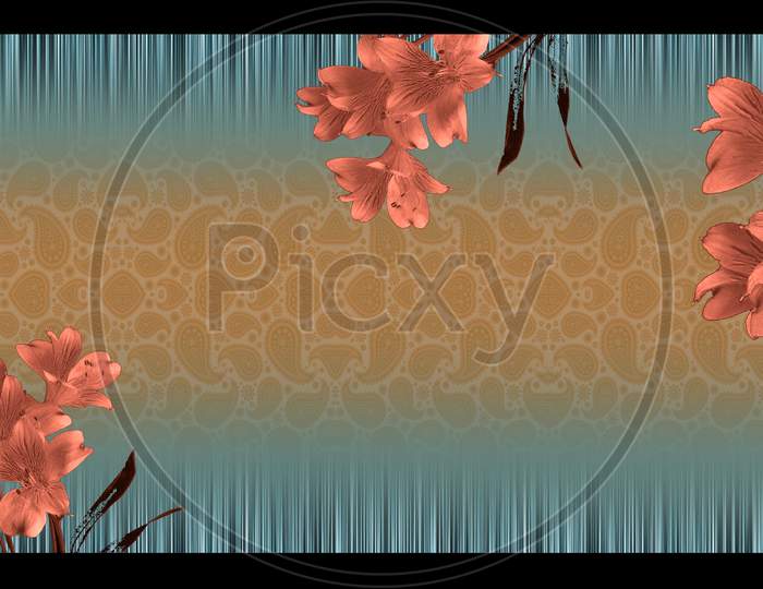 Digital textile design and colourfull background sadi and repeat pattern, fabric and seamless