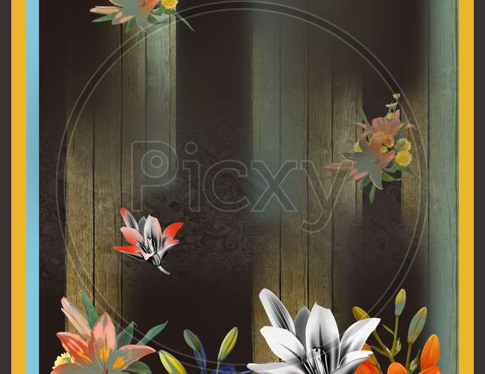 DIGITAL TEXTILE DESIGN AND COLOURFUL BACKGROUND WITH FLOWERS