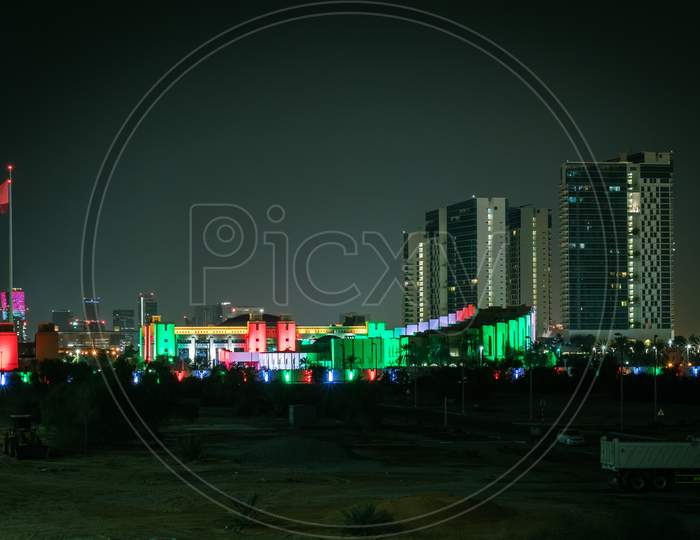 Abu Dhabi, Uae - 29 November 2020, Wahat Al Karama In United Arab Emirates Celebrating 49Th National Day With Laser Show