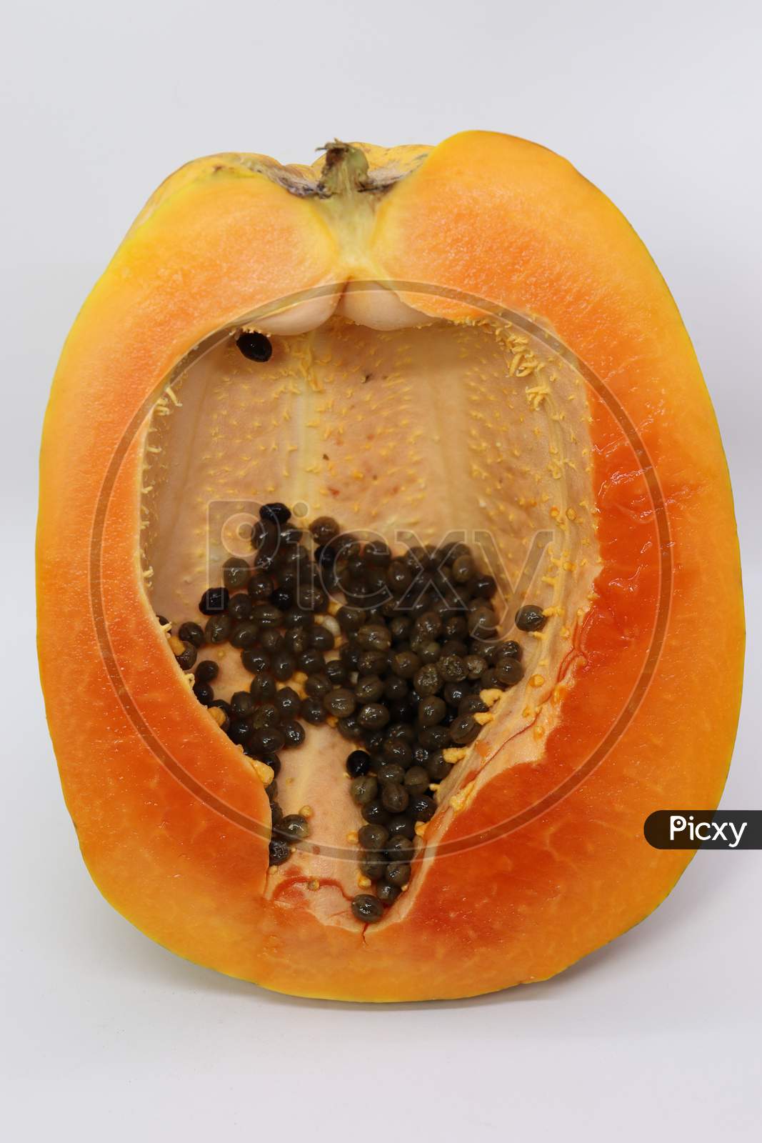 Colorful Papaya Cut Peace With Seed