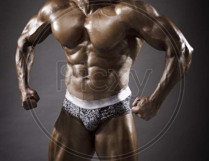 Body building fitness of a middle aged Indian man