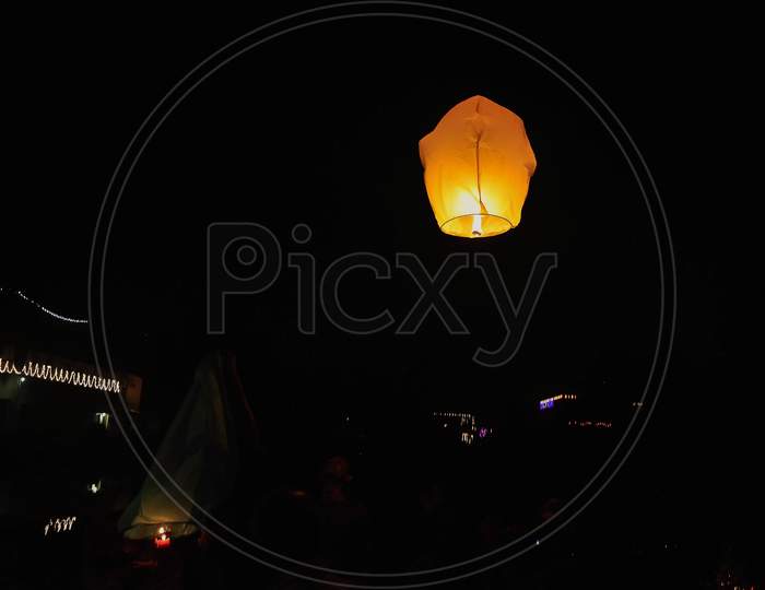 Enjoy Diwali with lantern and lights.