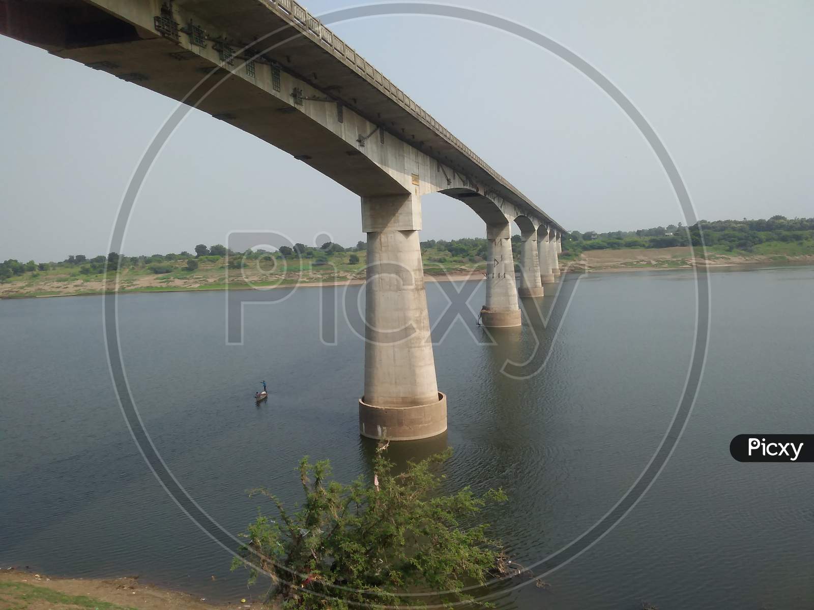 Narmada river and bridge