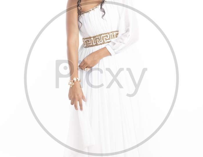 Indian girl wearing traditional designer wear