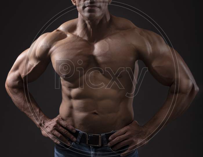 Body building fitness of a middle aged Indian man