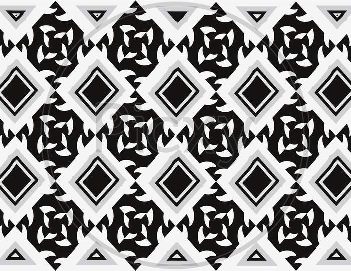 Black And White Color, Triangle Pattern, Abstract Background Wallpaper.