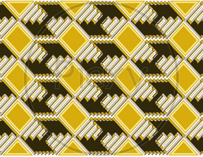 Black And Golden Color, Triangle Pattern, Abstract Vector Graphic Design.