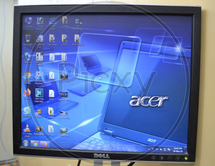 Computer LCD Desktop. Desktop Pc.