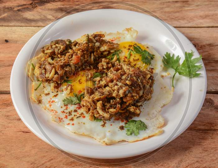 Egg Ghotala Is A Traditional Tasty Recipe From Gujarat, Selective Focus